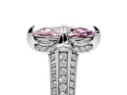 Solitaire Engagement Ring Setting for Fancy Pink Marquise Center with Accented Split Shank and Prong Head in Platinum
