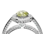 Halo Engagement Ring Setting for Fancy Yellow Marquise Center with Framed Halo, Pave Band and Prong Head in Platinum