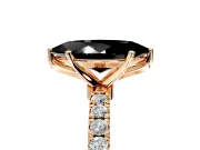 Open Basket Engagement Ring Setting for Fancy Black Marquise Center with Pave Band and Prong Head in Rose Gold