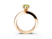 Solitaire Engagement Ring Setting for Fancy Yellow Cushion Cut Center with Channel-Set Accents and Prong Head in Rose Gold