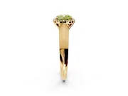Halo Engagement Ring Setting for Fancy Yellow Cushion Cut Center with Knife Ridge Cathedral Band and Prong Head in Yellow Gold