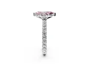 Solitaire Engagement Ring Setting for Fancy Pink Marquise Center with Shared-Prong Accents and Prong Head in Platinum