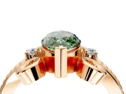 Solitaire Engagement Ring Setting for Fancy Green Marquise Center with Twisted Band and Scroll Prong Head in Rose Gold