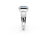 Solitaire Engagement Ring Setting for Fancy Blue Asscher Cut Center with Wide Band and Bezel Head in Platinum