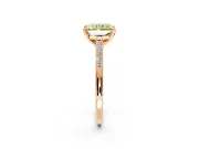 Solitaire Engagement Ring Setting for Fancy Yellow Radiant Cut Center with Channel Accents and Prong Head in Rose Gold