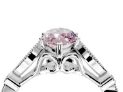 Solitaire Engagement Ring Setting for Fancy Pink Marquise Center with Marquise and Bezel Accents and Prong Head in Platinum