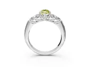 Cluster Engagement Ring Setting for Fancy Yellow Marquise Center with Round Cut Accent Frame and Prong Head in Platinum