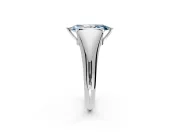 Tension Engagement Ring Setting for Fancy Blue Marquise Center with Wide Tapered Band and Tension Head in Platinum