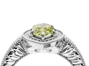 Milgrain Halo Engagement Ring Setting for Fancy Yellow Marquise Center with Pave Band and Prong Head in Platinum