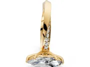 Side Accent Engagement Ring Setting for Marquise Center with Accent Shoulders and Prong Head in Yellow Gold