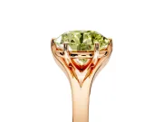 Solitaire Engagement Ring Setting for Fancy Yellow Round Cut Center with Plain Split Shank and Prong Head in Rose Gold