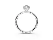 Low-Set Solitaire Engagement Ring Setting for Marquise Center with Thin Plain Band and Prong Head in White Gold