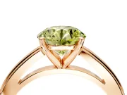 Solitaire Engagement Ring Setting for Fancy Yellow Round Cut Center with Flat-Sided Plain Band and Prong Head in Rose Gold