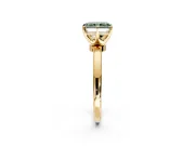 Solitaire Engagement Ring Setting for Fancy Green Radiant Cut Center with Plain Band and Tulip Prong Head in Yellow Gold