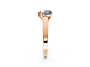 Solitaire Engagement Ring Setting for Fancy Blue Heart-Shaped Center with Tapered Split Shoulders and Prong Head in Rose Gold