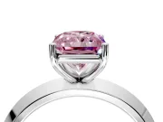 Solitaire Engagement Ring Setting for Fancy Pink Radiant Cut Center with Wide Knife Ridge Band and Prong Head in Platinum