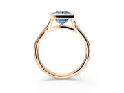 Solitaire Engagement Ring Setting for Fancy Blue Princess Cut Center with V Split Shank and Bezel Head in Rose Gold