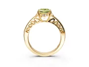 Floral Engagement Ring Setting for Fancy Yellow Princess Cut Center with Four Accent Clusters and Prong Head in Yellow Gold