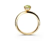 Solitaire Engagement Ring Setting for Fancy Yellow Pear-Shaped Center with Fine Pave Band and Prong Head in Yellow Gold