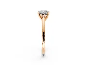 Solitaire Engagement Ring Setting for Cushion Cut Center with Flat-Sided Plain Band and Prong Head in Rose Gold