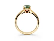 Solitaire Engagement Ring Setting for Fancy Green Oval Center with Knife Ridge Band and Claw Prong Head in Yellow Gold