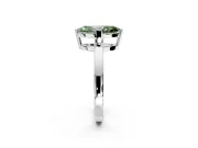 Solitaire Engagement Ring Setting for Fancy Green Marquise Center with Plain Band and Flat Tab Prong Head in White Gold