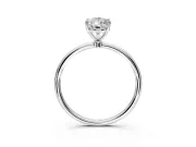 Solitaire Engagement Ring Setting for Pear-Shaped Center with Straight Thin Band and Prong Head in Platinum