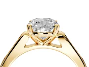 Solitaire Engagement Ring Setting for Cushion Cut Center with Channel Accents and Prong Head in Yellow Gold