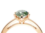 Solitaire Engagement Ring Setting for Fancy Green Marquise Center with Basket Rail and Prong Head in Rose Gold