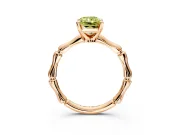 Solitaire Engagement Ring Setting for Fancy Yellow Radiant Cut Center with Bamboo Band and Prong Head in Rose Gold