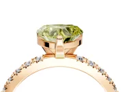 Solitaire Engagement Ring Setting for Fancy Yellow Heart-Shaped Center with Fine Pave Band and Claw Prong Head in Rose Gold