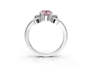 Solitaire Engagement Ring Setting for Fancy Pink Oval Center with Twisted Band and Scroll Prong Head in Platinum