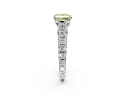 Solitaire Engagement Ring Setting for Fancy Yellow Princess Cut Center with Pave Cathedral Shoulders and Prong Head in Sterling Silver