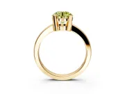 Solitaire Engagement Ring Setting for Fancy Yellow Round Cut Center with Plain Band and Flat Tab Prong Head in Yellow Gold