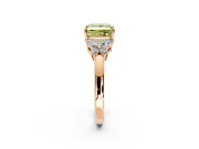 Solitaire Engagement Ring Setting for Fancy Yellow Princess Cut Center with Marquise Flower Shoulders and Prong Head in Rose Gold