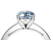 Solitaire Engagement Ring Setting for Fancy Blue Oval Center with Basket Rail and Prong Head in White Gold