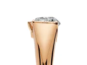 Tension Engagement Ring Setting for Heart-Shaped Center with Wide Tapered Band and Tension Head in Rose Gold