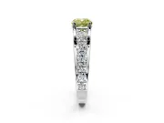 Solitaire Engagement Ring Setting for Fancy Yellow Cushion Cut Center with Graduated Shared Prongs and Prong Head in White Gold
