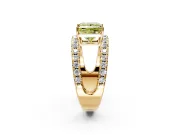 Solitaire Engagement Ring Setting for Fancy Yellow Princess Cut Center with Wide-Open Split Shank and Prong Head in Yellow Gold