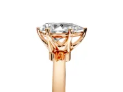 Solitaire Engagement Ring Setting for Pear-Shaped Center with Plain Band and Tulip Prong Head in Rose Gold
