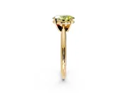 Solitaire Engagement Ring Setting for Fancy Yellow Oval Center with Knife Ridge Band and Claw Prong Head in Yellow Gold
