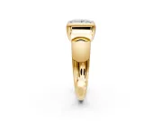 Solitaire Engagement Ring Setting for Princess Cut Center with Wide Band and Bezel Head in Yellow Gold