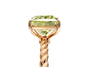 Solitaire Engagement Ring Setting for Fancy Yellow Princess Cut Center with Plain Twisted Rope Band and Prong Head in Rose Gold