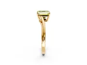 Solitaire Engagement Ring Setting for Fancy Yellow Asscher Cut Center with Plain Bypass Twist Band and Prong Head in Yellow Gold