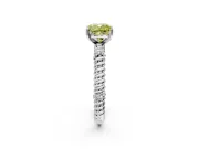 Rope Engagement Ring Setting for Fancy Yellow Cushion Cut Center with Accent Shoulders and Prong Head in White Gold