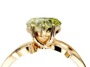 Solitaire Engagement Ring Setting for Fancy Yellow Heart-Shaped Center with Pave and Plain Crossover Band and Prong Head in Yellow Gold