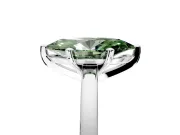 Solitaire Engagement Ring Setting for Fancy Green Marquise Center with Basket Rail and Prong Head in Platinum