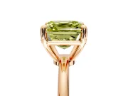 Minimalist Solitaire Engagement Ring Setting for Fancy Yellow Asscher Cut Center with Thin Band and Prong Head in Rose Gold