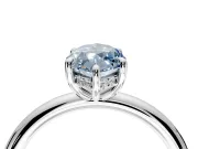 Hidden Halo Engagement Ring Setting for Fancy Blue Marquise Center with Thin Rounded Band and Prong Head in Sterling Silver