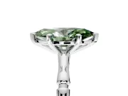 Solitaire Engagement Ring Setting for Fancy Green Marquise Center with Bamboo Band and Prong Head in Sterling Silver